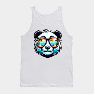 Cool Panda with Sunglasses Beach Vibe Tee Tank Top